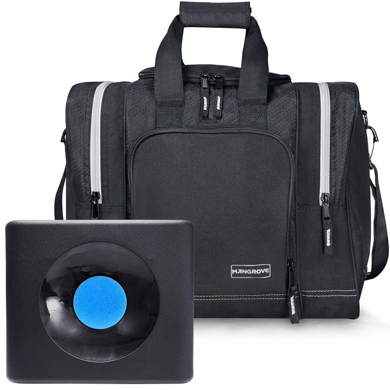 Mangrove Bowling Ball Bag for Single Ball, 2025 Bowling Bag with Plastic Ball Holder, Bowling Tote Fits Bowling Shoes Up to Mens Size 14 and Accessories (Black) - Image 1